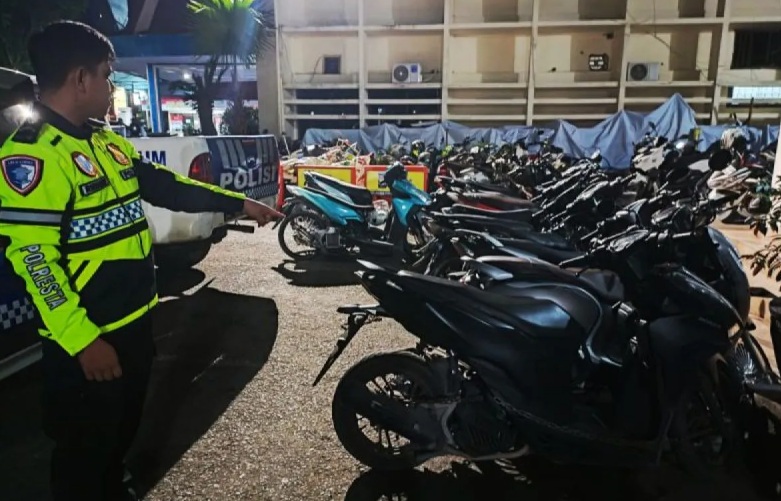 Aksi Balap Liar, Satlantas Polresta Banjarmasin Amankan 12 Motor