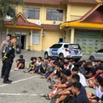 Patroli Asmara Subuh, Polisi Amankan 62 Remaja dan 43 Motor Knalpot Brong di Pekanbaru