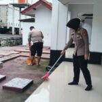 Satlantas Polres Majalengka Bersih-bersih Masjid Jelang Tarawih