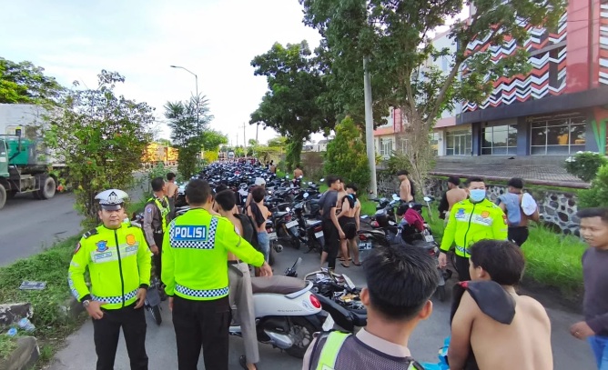 Tindak Tegas Balap Liar, Satlantas Polresta Sidoarjo Berhasil Amankan 300 Motor