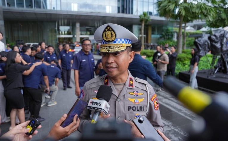 Dirgakkum Korlantas Hadiri Pelepasan Tim Liputan Mudik Lebaran iNews Media Group