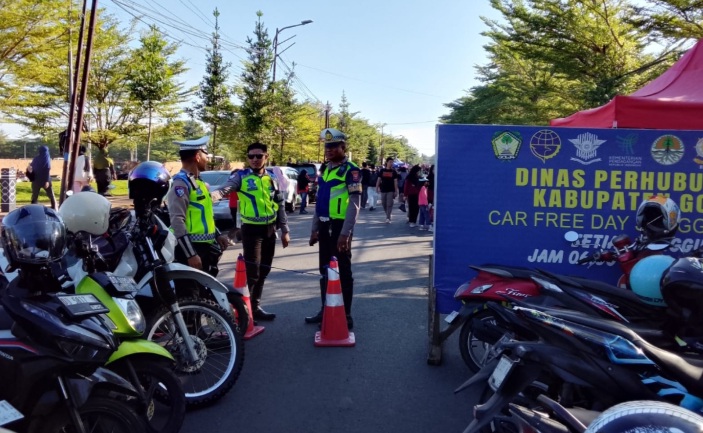 Satlantas Polres Gowa Amankan CFD Sungguminasa, Pastikan Lalin Lancar dan Warga Nyaman